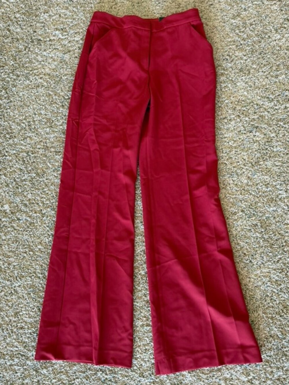 Express Editor Flair Trousers High Rise Red Sz 6R NWT